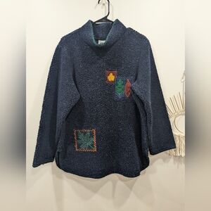 Vintage Cozy Authentic Sweater with Colorful Accents